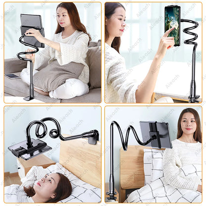 Gooseneck Tablet Stand Holder – Flexible Long Arm Clamp for Bed and Desk, Adjustable Mount for iPad, Samsung, Xiaomi (4.7-11 inch)