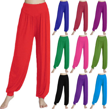 Women's Modal Dance Pants – Loose-Fit Wide-Legged Leotards for Latin & Yoga Practice, Soft Home Trousers N24