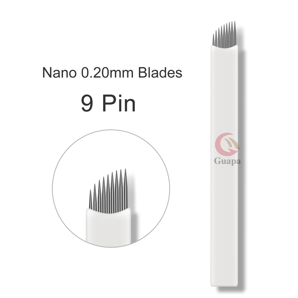 White Microblading Needles – 9/11/12/14/18/21 for Permanent Makeup, Eyebrow Tattoo & Embroidery Pen Supplies