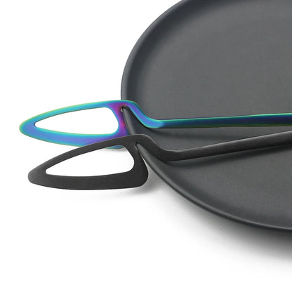 32-Piece Black Matte Stainless Steel Cutlery Set – Knife, Fork, Spoon Dinnerware for Bar, Party & Kitchen