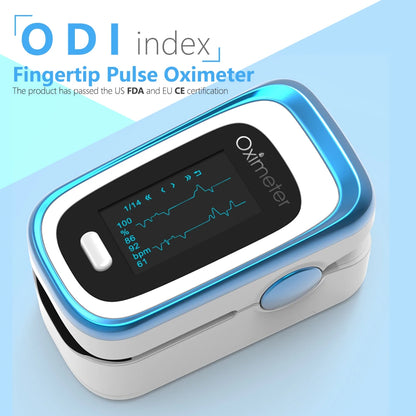 KIUZOU Finger Pulse Oximeter – SPO2, PR, PI, RR Blood Oxygen Monitor with OLED Display