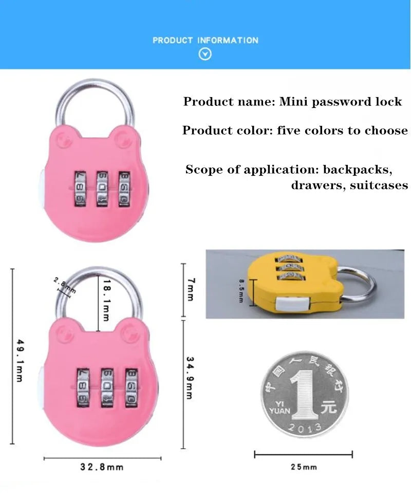 KK&FING 3-Digit Combination Padlock – Luggage, Gym Locker, and Drawer ...