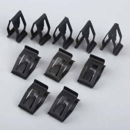 10Pcs Car Dashboard Trim Metal Retainer Clips – Black Fasteners for Ford, Mazda, Audi, Toyota Console Door Fitment