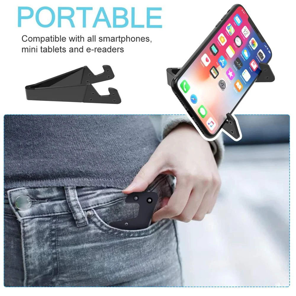 V-Shaped Universal Foldable Mobile Cell Phone Stand: Adjustable Holder for Smartphone & Tablet - Convenient Support Bracket Mount