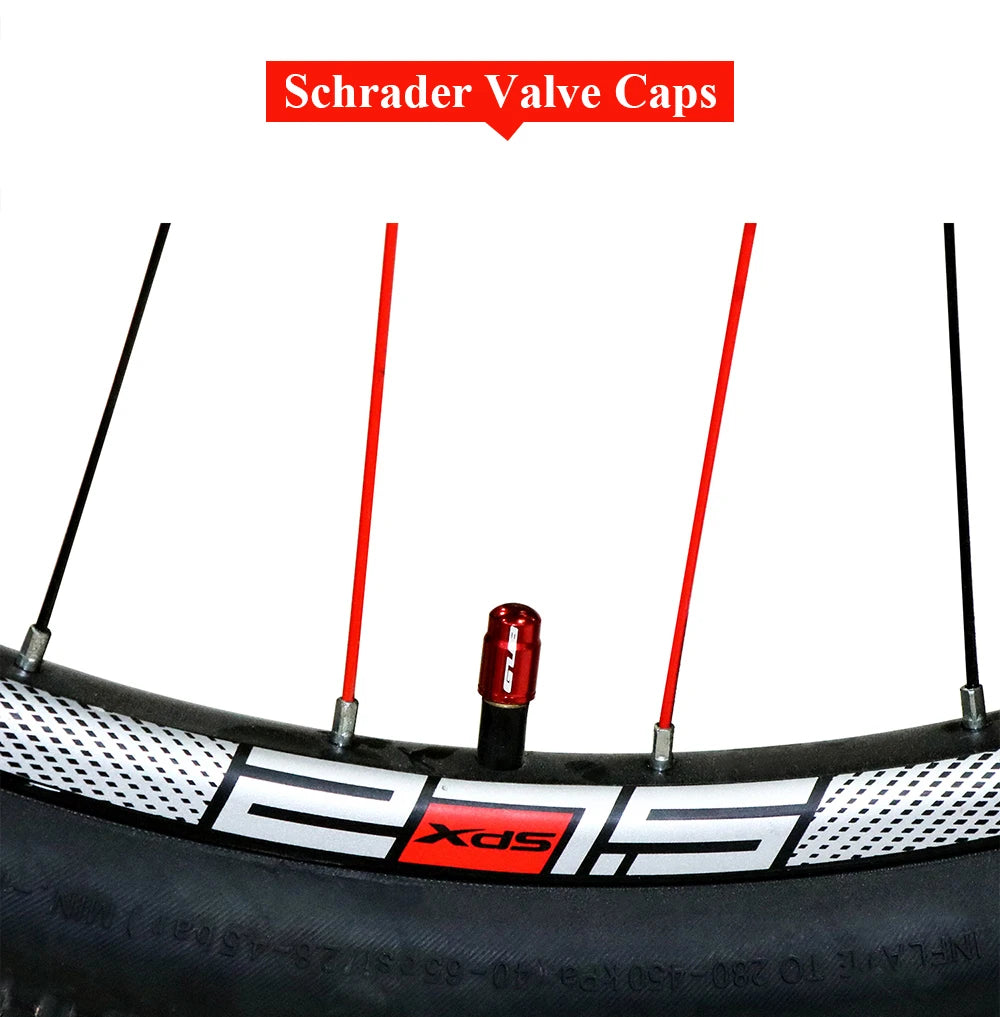 4pcs Aluminum Bike Tire Valve Caps – Ultralight MTB Road Mountain Schrader/Presta Tyre Protectors
