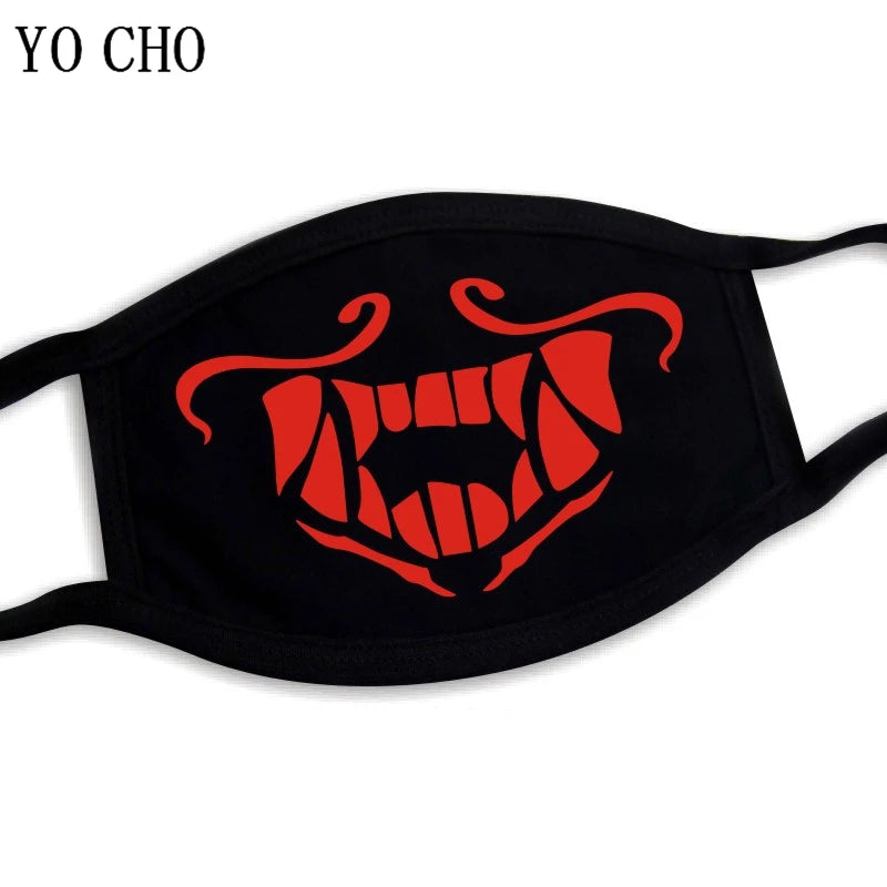 YO CHO Unisex Cotton Dust Mouth Mask – Anime Cartoon Respirator, Warm ...