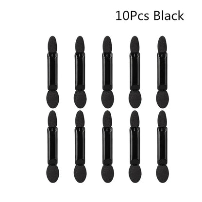 10/50PCS Double-Ended Sponge Sticks - Portable Eyeshadow, Eyeliner & Lip Makeup Applicators, Disposable Cosmetic Tools