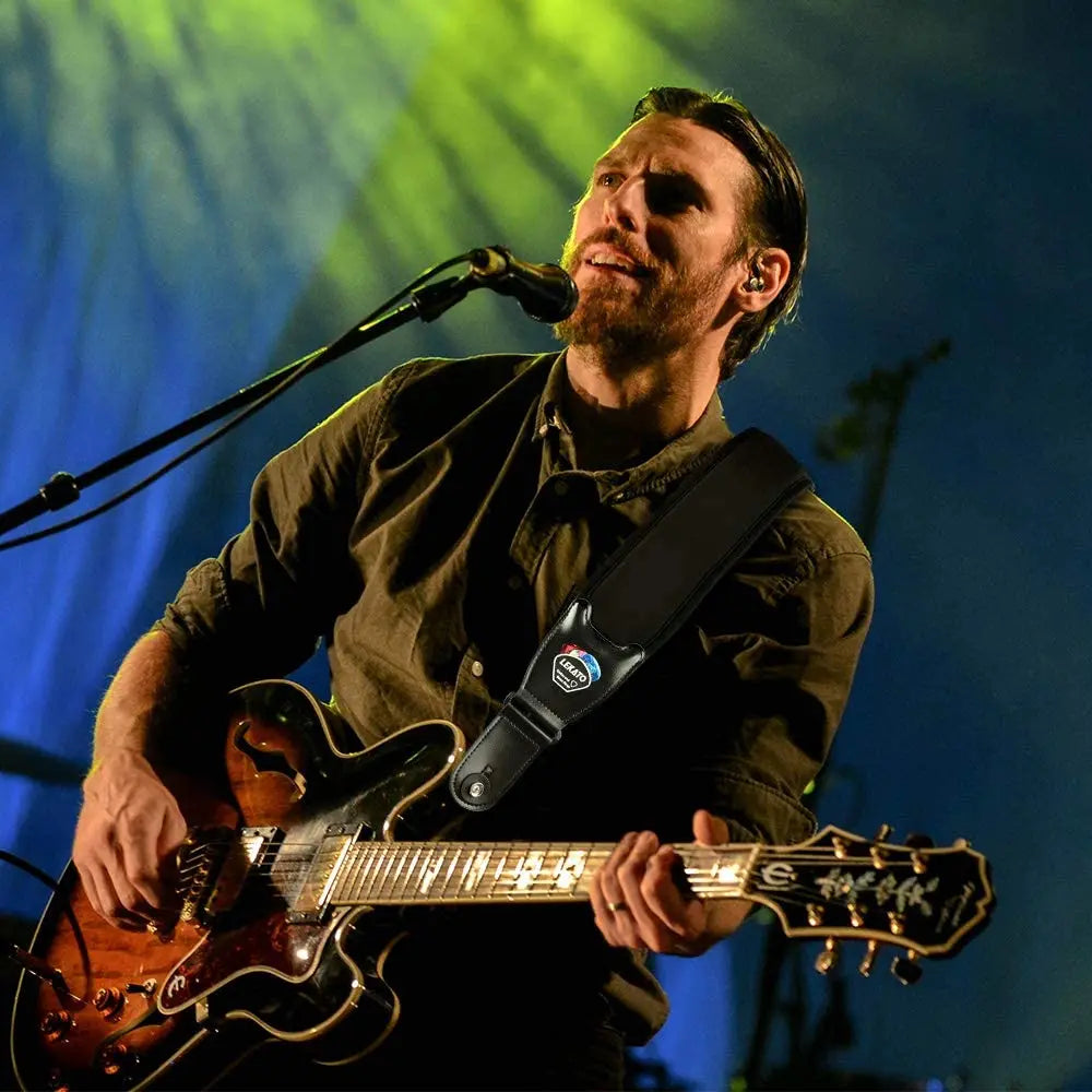 Enhance Your Comfort with LEKATO 3D Sponge Guitar Strap Belt LGS-1: Adjustable Filling Electric Guitar and Bass Belt, 3.5" Wide - Includes 6 Picks