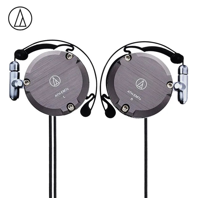 Audio-Technica ATH-EM7X Wired Sport Ear Hook Earphones with Heavy Bass for Android & iPhone
