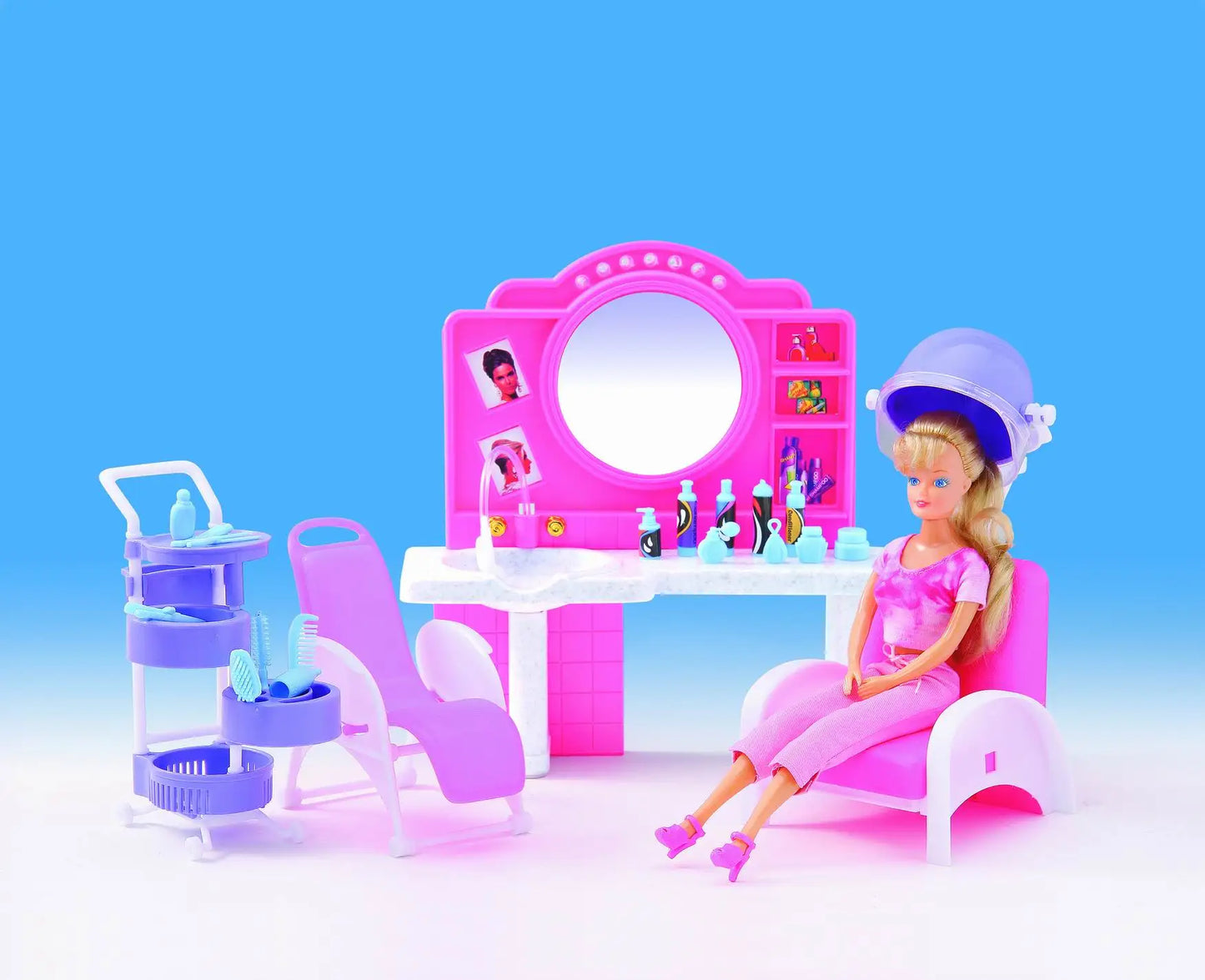Princess Bathroom Furniture Set for Barbie Dollhouse – 30cm Accessories with Shower & Toilet