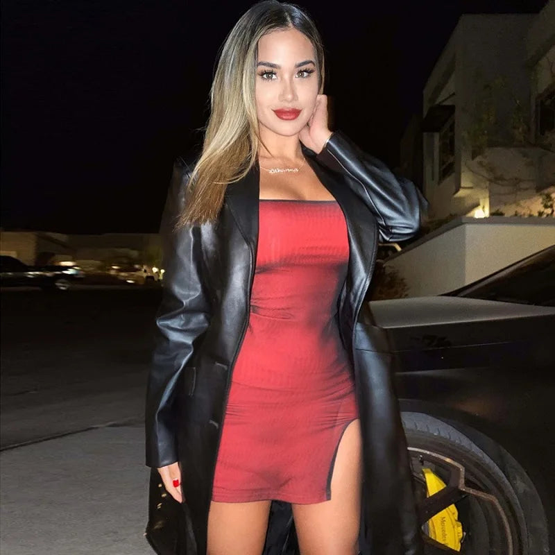 2023 Mesh Double Layer Bodycon Dress – Sexy Sleeveless Bandage Dress, Elastic Split Slim Fit Party & Clubwear for Women