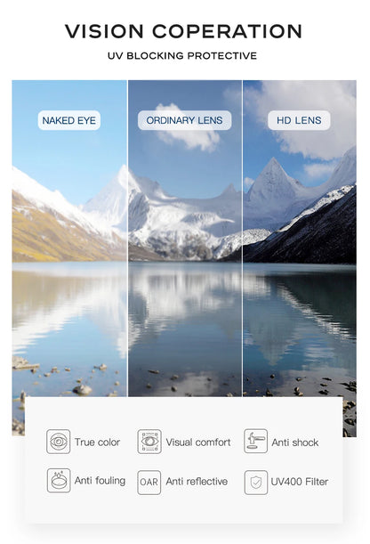 CAPONI Square Photochromic Polarized Sunglasses for Men - Rimless, Classic Design, UV400 Protection Eyewear (BS7467)