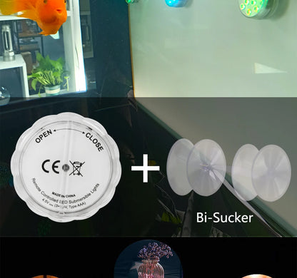 10 LED RGB Underwater Pool Light – Remote Control, Battery Operated, Waterproof Dive Lamp for Aquarium, Vase, and Fish Tank