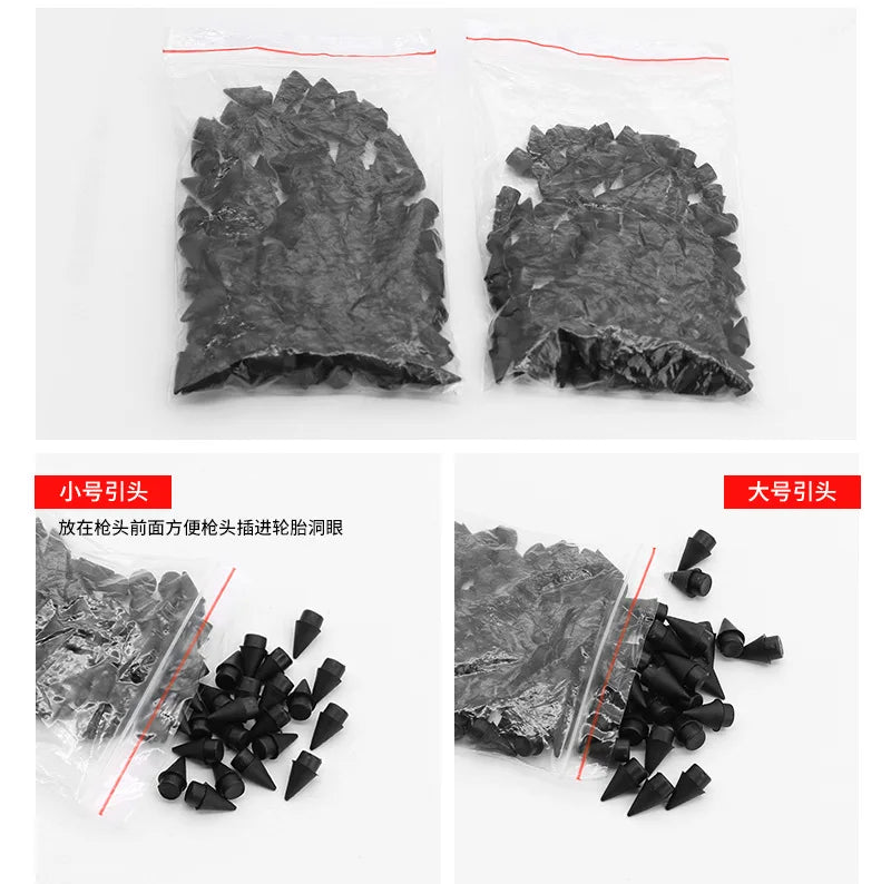 180pcs Universal Mushroom Tubeless Tire Repair Kit — Red & Black 7mm/8mm Rubber Plugs for Car Tire Fix