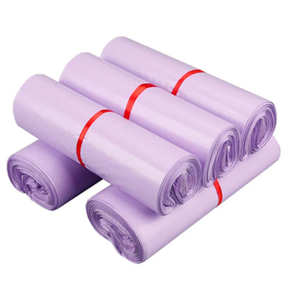 50PCS Purple Courier Mailer Bags - Self-Adhesive Poly Packaging for Mailing, Express Shipping, and Postal Pouches