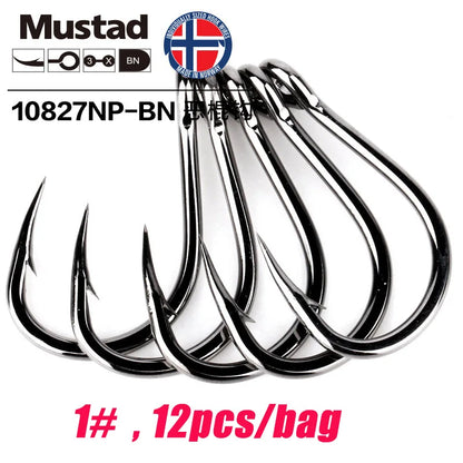 Mustad Norway Sea Fishing Hooks – Super Strong Big Circle Hooks, Sizes 1#-12/0# 10827NP-BN