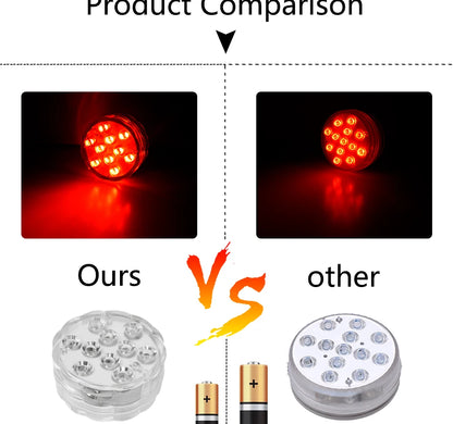 10 LED RGB Underwater Pool Light – Remote Control, Battery Operated, Waterproof Dive Lamp for Aquarium, Vase, and Fish Tank