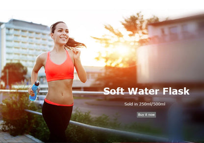 AONIJIE Soft Flask Water Bottle — 250ml/500ml Folding, Collapsible, TPU BPA-Free for Running Hydration Packs, Waist Bags & Vests (SD09/SD10)