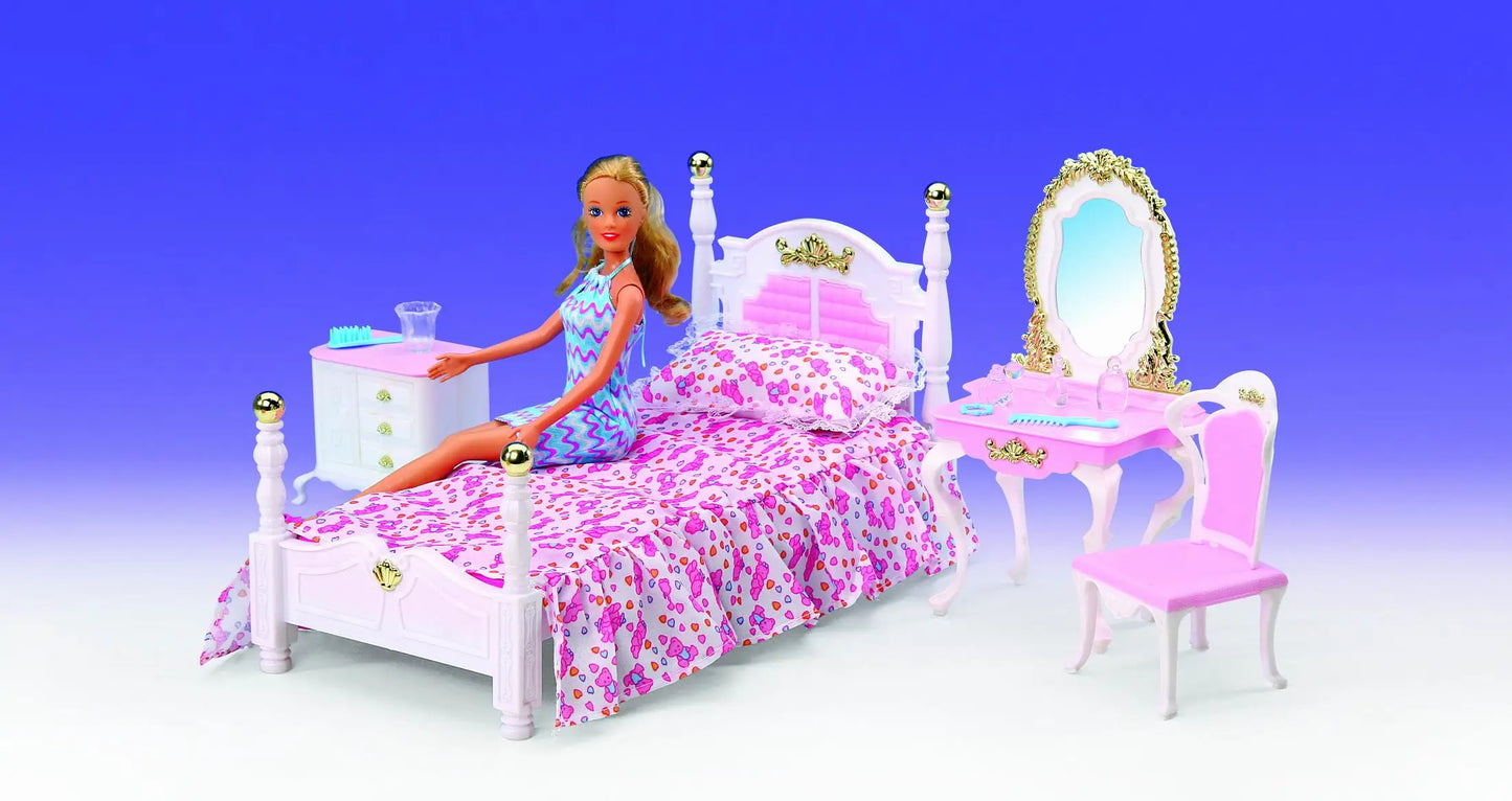 Princess Bathroom Furniture Set for Barbie Dollhouse – 30cm Accessories with Shower & Toilet
