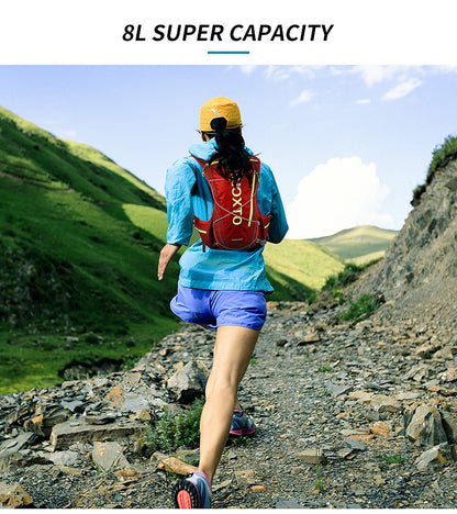 8L Running & Cycling Hydration Vest Backpack — Hiking & Marathon Water Pack with 1.5L Bladder and 500ml Bottle