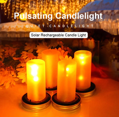 Solar LED Mason Jar Lights – Warm Torch Flame Lantern for Outdoor & Indoor Christmas, Garden, and Street Decoration