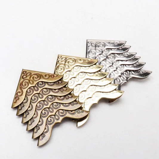 Metal Bronze Book and Scrapbooking Album Corner Protectors - DIY Photo Album Menu Folder Corners, CP1808