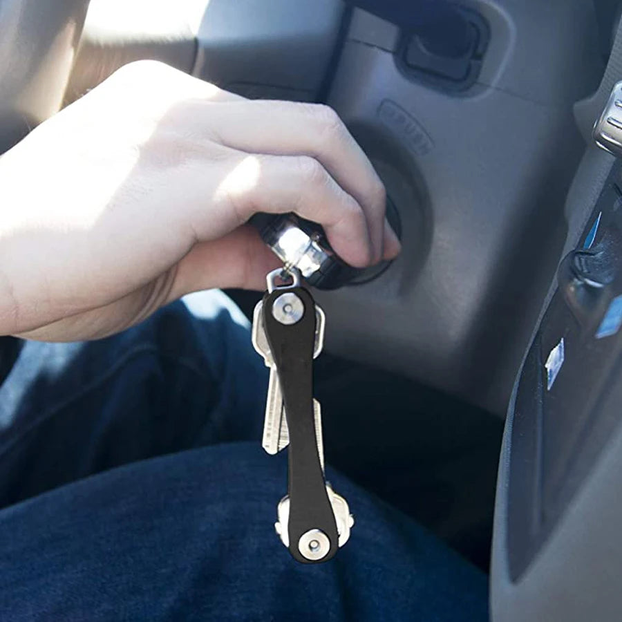 EDC Smart Key Holder Wallet – Compact Metal Keychain Organizer for Car & Door Keys, Pocket Tools