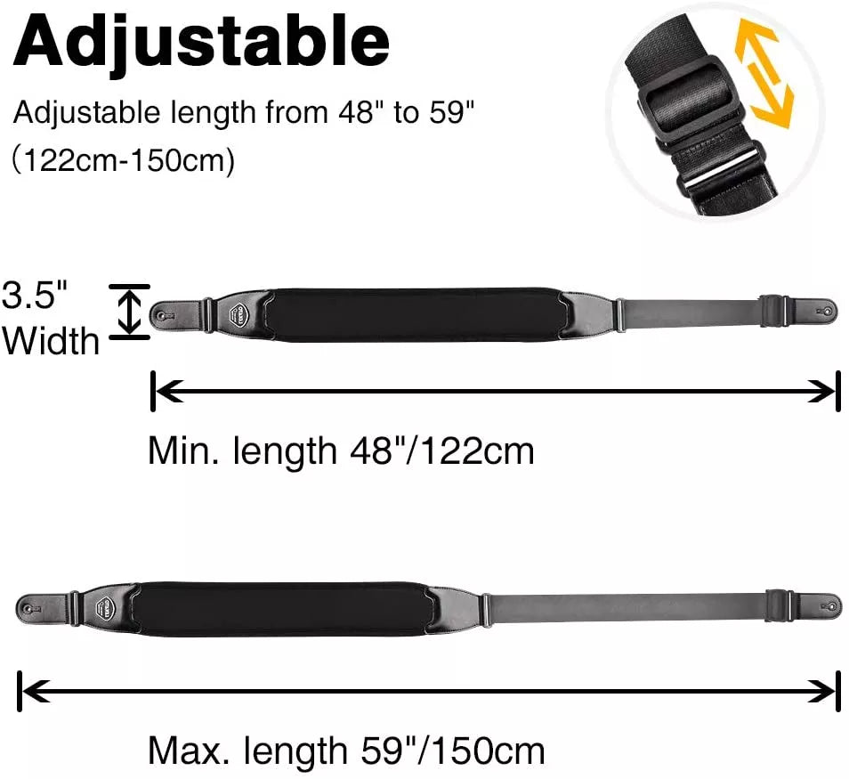 Enhance Your Comfort with LEKATO 3D Sponge Guitar Strap Belt LGS-1: Adjustable Filling Electric Guitar and Bass Belt, 3.5" Wide - Includes 6 Picks