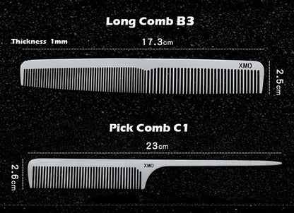 Brainbow Titanium Steel Hair Comb – Professional Anti-Static Salon Hairdressing Brush for Men