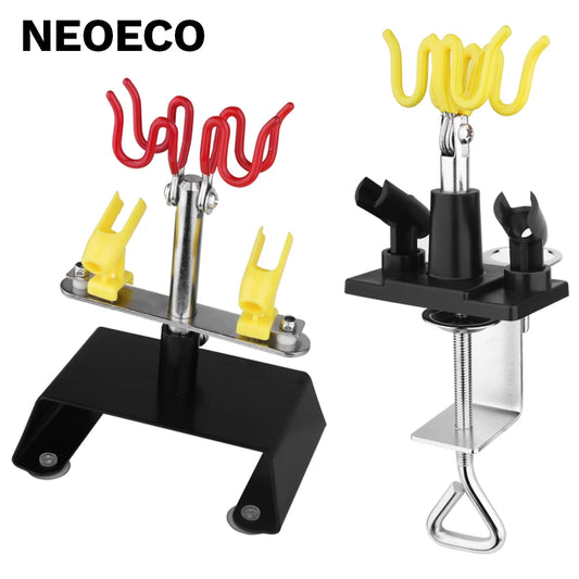 Professional Airbrush Holder Clamp Stand Kit – 4 Mount Spray Gun Tabletop Station with 360° Swivel Tilt