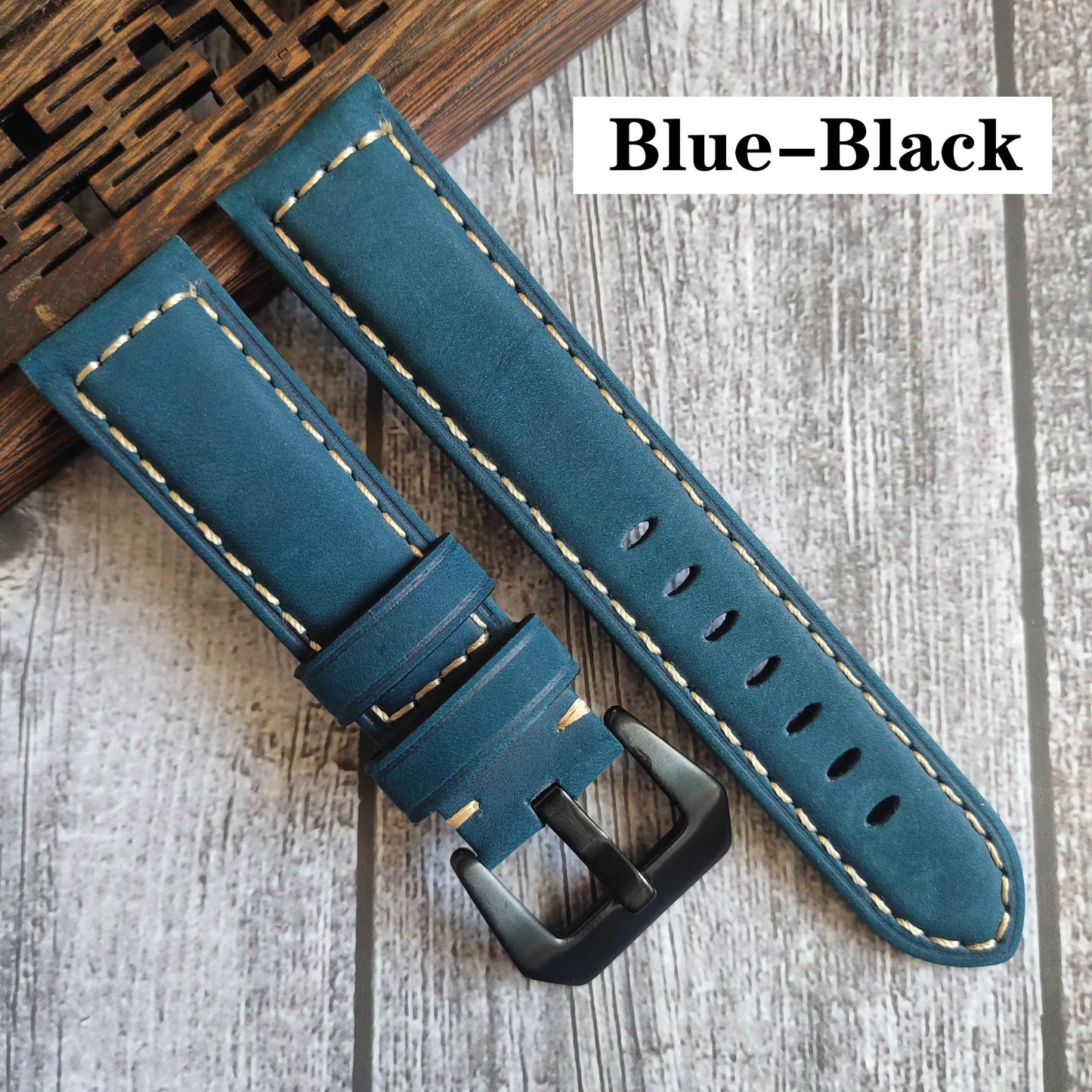Genuine Leather Watch Band for Panerai Luminor & Radiomir – 18mm-24mm High-Quality Strap with Stainless Steel Buckle