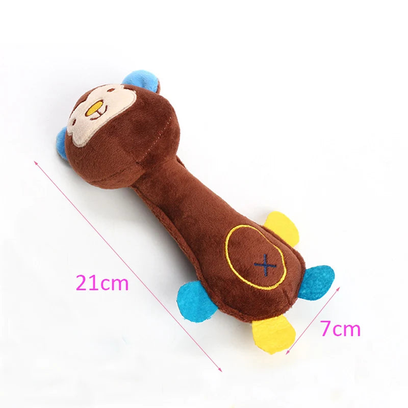 Durable Plush Dog Toy – Animal Shape with Squeaky, Chew & Cleaning Toy for Small Dogs (Chihuahua, Yorkshire, Bichon, Puppy)
