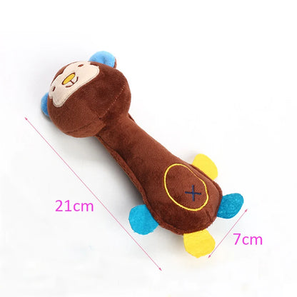 Durable Plush Dog Toy – Animal Shape with Squeaky, Chew & Cleaning Toy for Small Dogs (Chihuahua, Yorkshire, Bichon, Puppy)