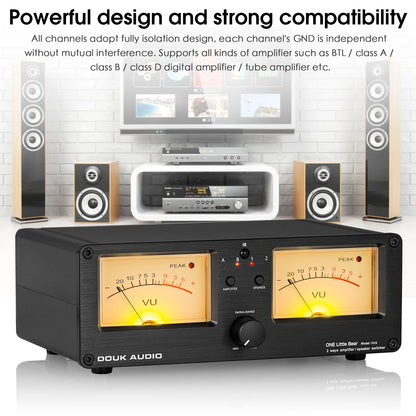 Nobsound Dual Analog VU Meter DB Display – 2-Way Amplifier/Speaker Audio Switcher & Music Spectrum Visualizer