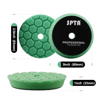 SPTA 5Pcs Car Sponge Wool Polishing Pads Set – 3", 5", 6" for DA/RO/GA Buffer Polisher, Buffing & Waxing