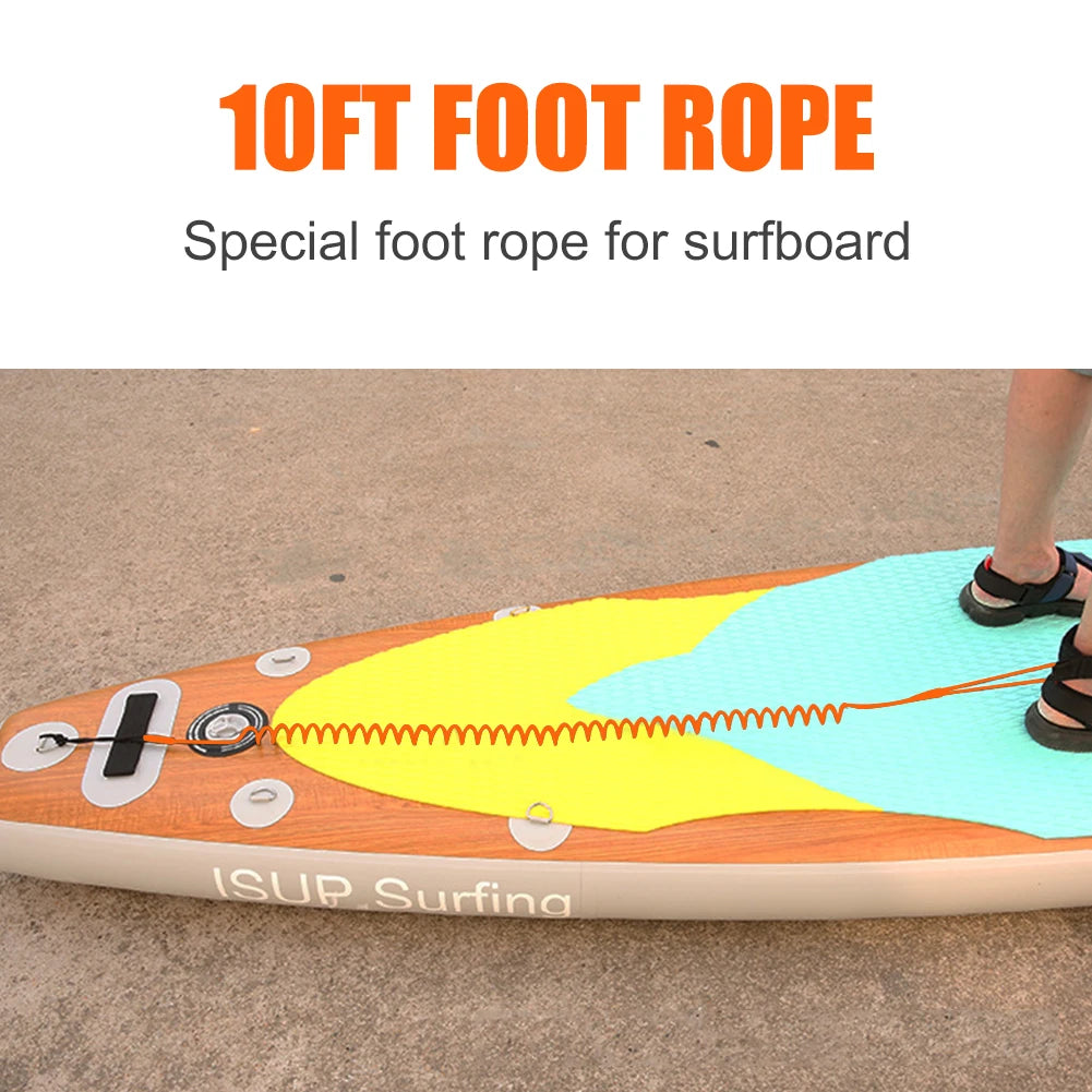 SUP Surf Ankle Leash — Coiled Elastic Leg Rope for Stand Up Paddle Boards & Surfboards