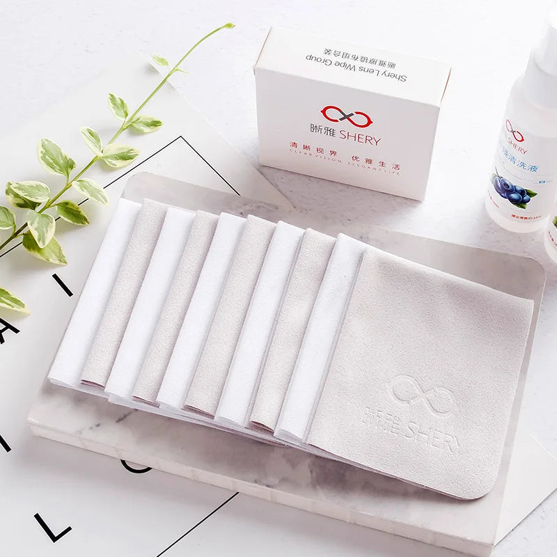 10pcs High-Grade Professional Glasses Cleaning Cloth - Soft Cotton Deer Skin Wipe for Mobile Phone Screens and Glasses