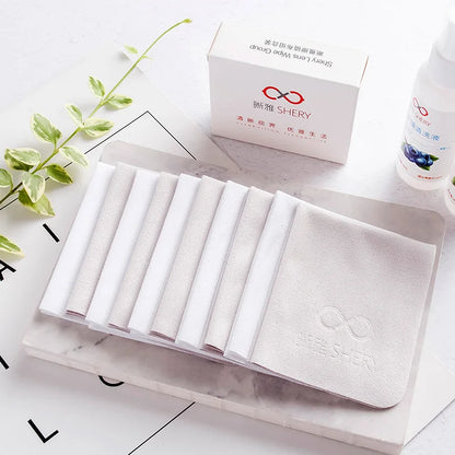 10pcs High-Grade Professional Glasses Cleaning Cloth - Soft Cotton Deer Skin Wipe for Mobile Phone Screens and Glasses