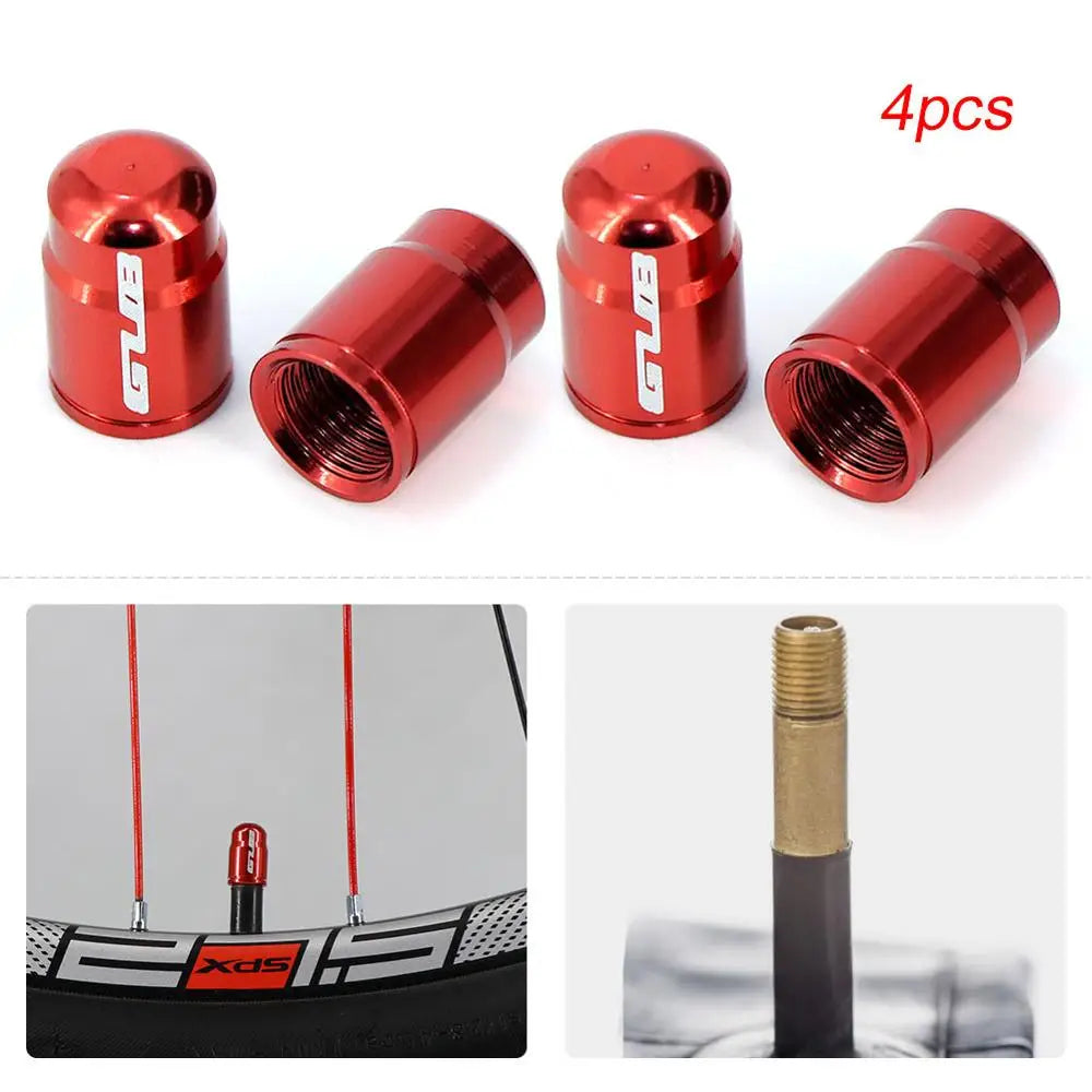 4pcs Aluminum Bike Tire Valve Caps – Ultralight MTB Road Mountain Schrader/Presta Tyre Protectors