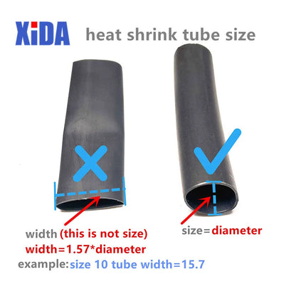 1 Meter 4:1 Dual Wall Heat Shrink Tube with Glue - Thermoretractile Shrinkable Tubing for Various Sizes - Heat Shrinkable Tubing
