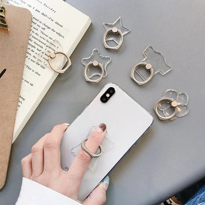 Universal Magnetic Mobile Phone Holder – Cute Finger Ring Stand, Transparent for iPhone 11, 12, XS Max