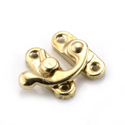 NAIERDI Small Antique Metal Lock – Decorative Hasps Hook Padlock for Wooden Jewelry Boxes, Furniture Hardware with Screws