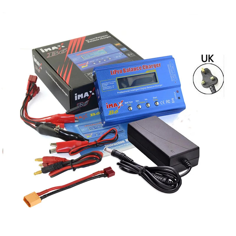 IMAX B6 Balance Charger for RC Helicopters – LCD NIMH/NICD Battery Discharger with 15A 6A Power Adapter