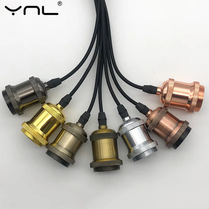 Add Vintage Charm: Retro Edison Lamp E27 Socket Pendant Lights - Aluminum Industrial Lamp Holder Fitting with Screw Base for Classic Appeal