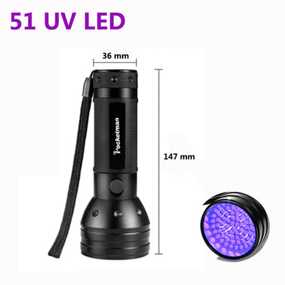 100 LED UV Flashlight 395NM – Black Light Torch for Dog Urine, Pet Stains & Bed Bug Detection