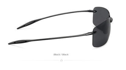 JULI The Matrix Classic Sports Rimless Sunglasses for Men - Orange Rectangle Ultralight Frame, UV400 Protection Driving Eyewear (MJ8009)