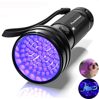 100 LED UV Flashlight 395NM – Black Light Torch for Dog Urine, Pet Stains & Bed Bug Detection