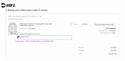 Rhinestone Customized Name Brooch – Handmade Custom Name Plate Pins for Birthday, Wedding & Party Badges