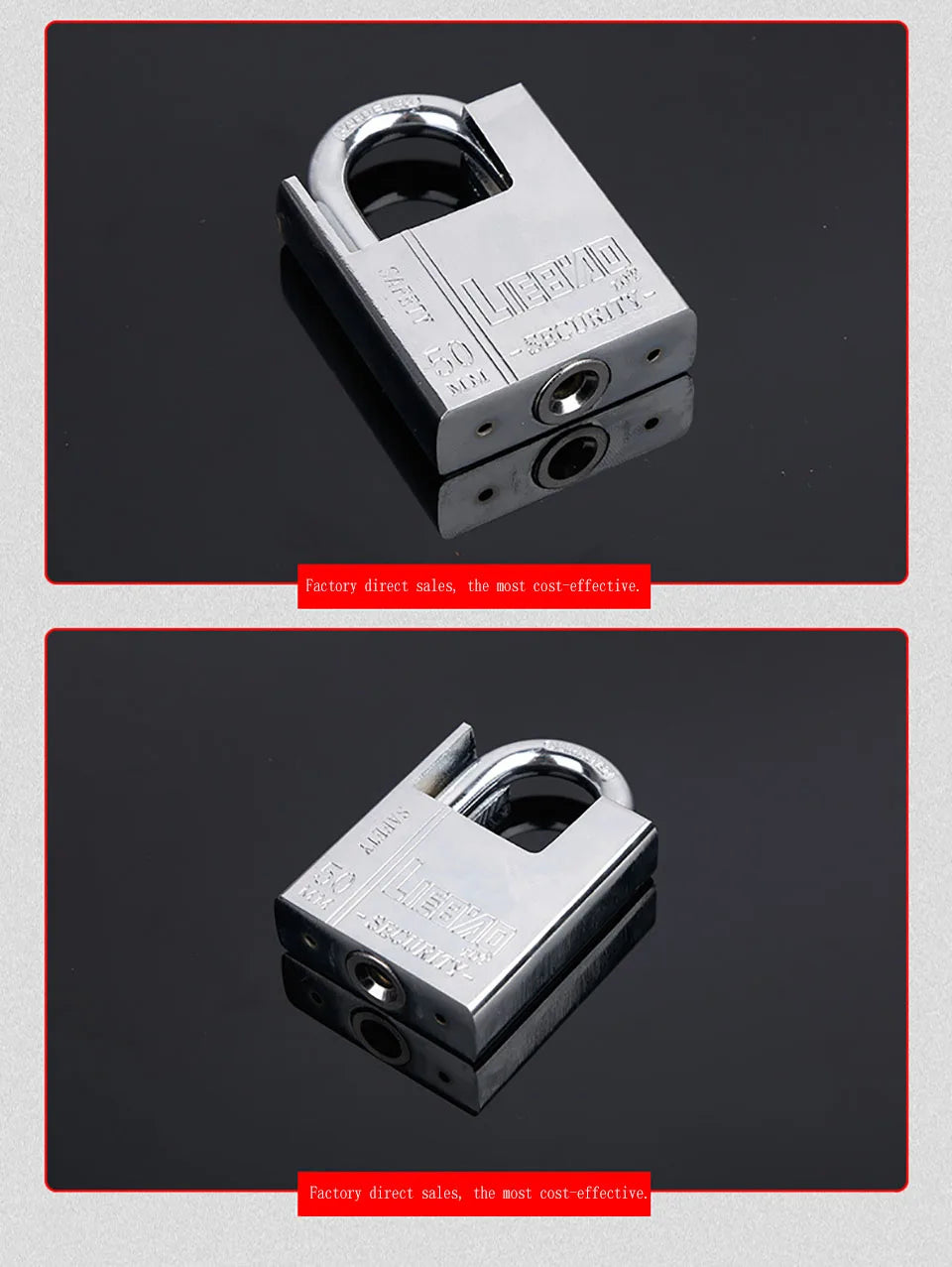 Keyed Padlock – Waterproof & Antirust Multifunctional Anti-Theft Lock, Pry Door & Window Security Lock