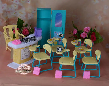 Princess Bathroom Furniture Set for Barbie Dollhouse – 30cm Accessories with Shower & Toilet